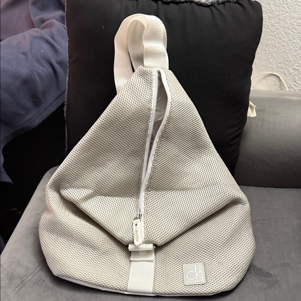 Calvin Klein White Mesh Backpack